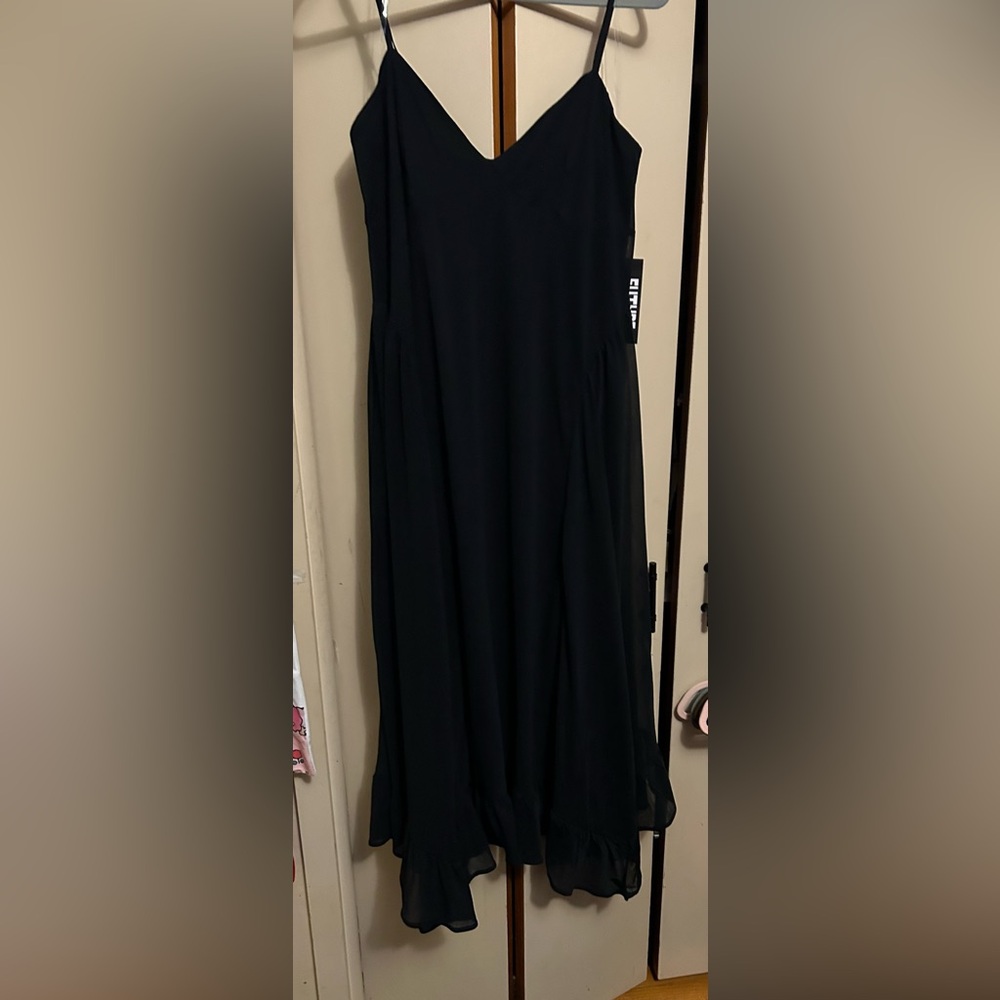 Elegant Black Spaghetti Strap Dress
